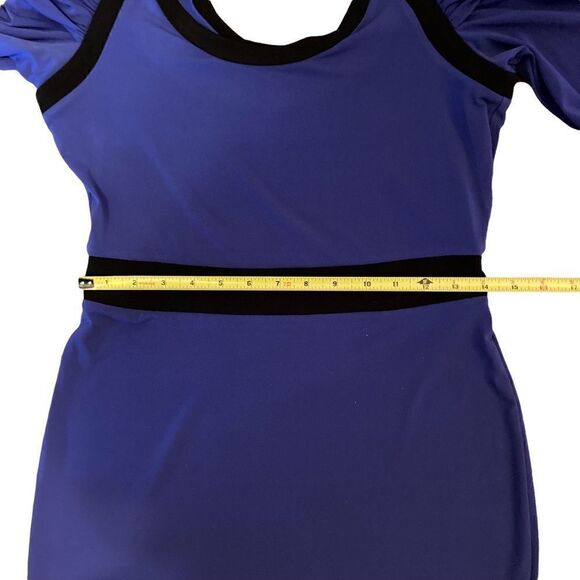 BCBGeneration Purplish Blue Long Sleeve Boatneck Dress, Size M - Picture 6 of 7